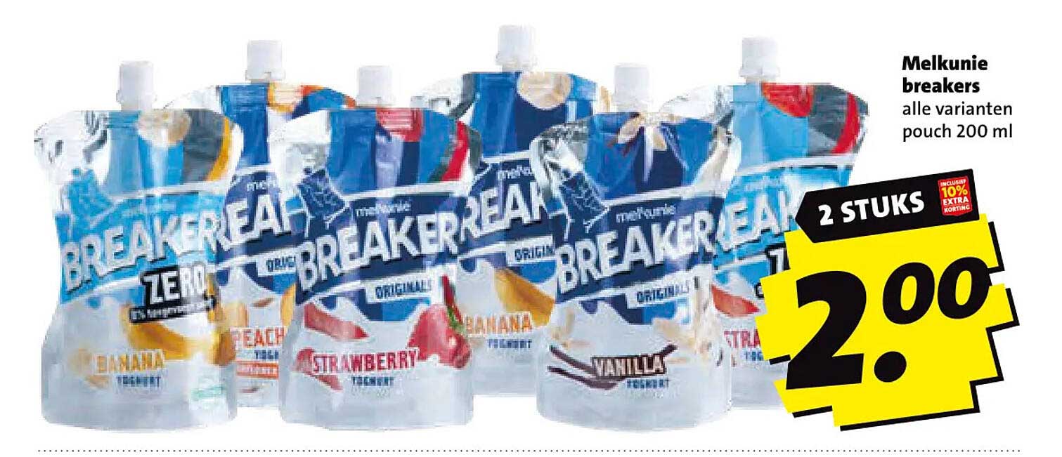 Melkunie breakers alle varianten pouch 200 ml 2 STUKS