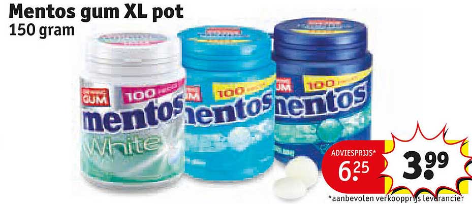 Mentos gum XL pot 150 gram