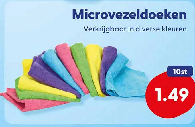Microvezeldoeken Verkrijgbaar in diverse kleuren