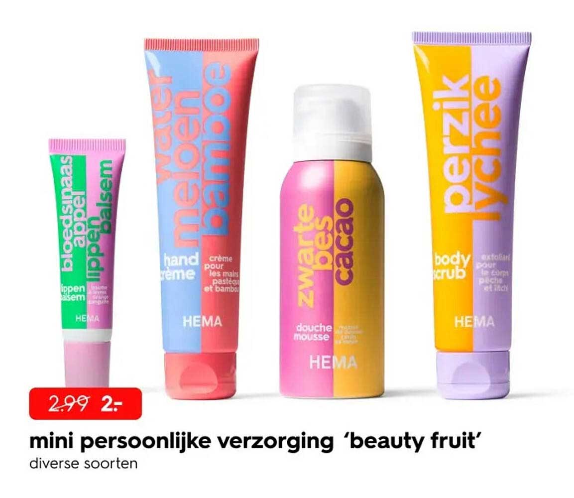 mini persoonlijke verzorging ‘beauty fruit’ diverse soorten