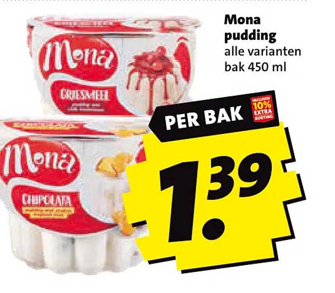 Mona pudding alle varianten bak 450 ml