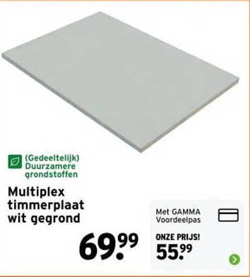 Multiplex timmerplaat wit gegrond