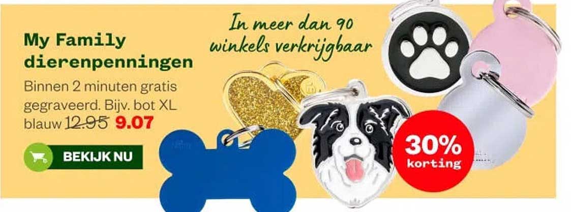 My Family dierenpenningen 30% korting