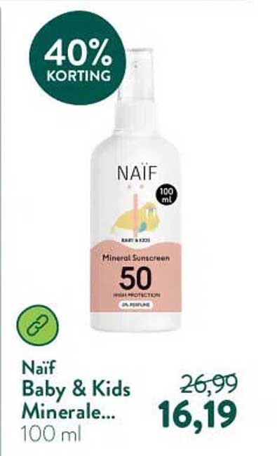 Naïf Baby & Kids Minerale... 100 ml 40% KORTING