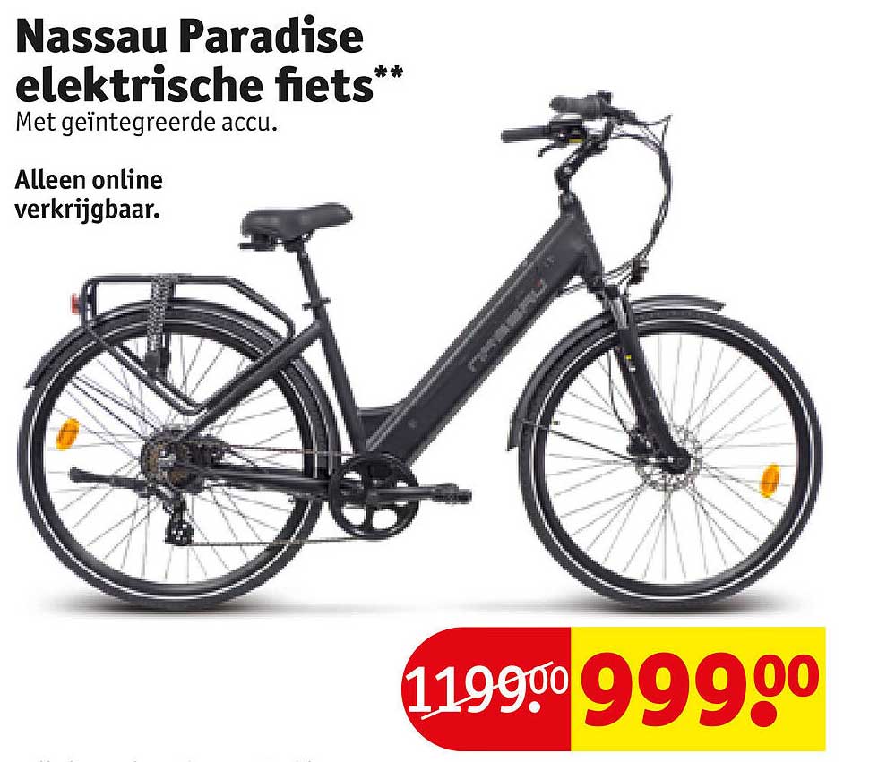 Nassau Paradise elektrische fiets** Met geïntegreerde accu. Alleen online verkrijgbaar.