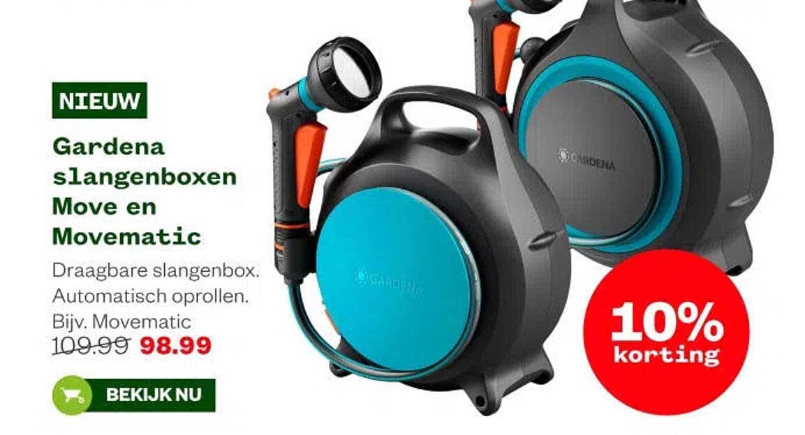 NIEUW Gardena slangenboxen Move en Movematic 10% korting