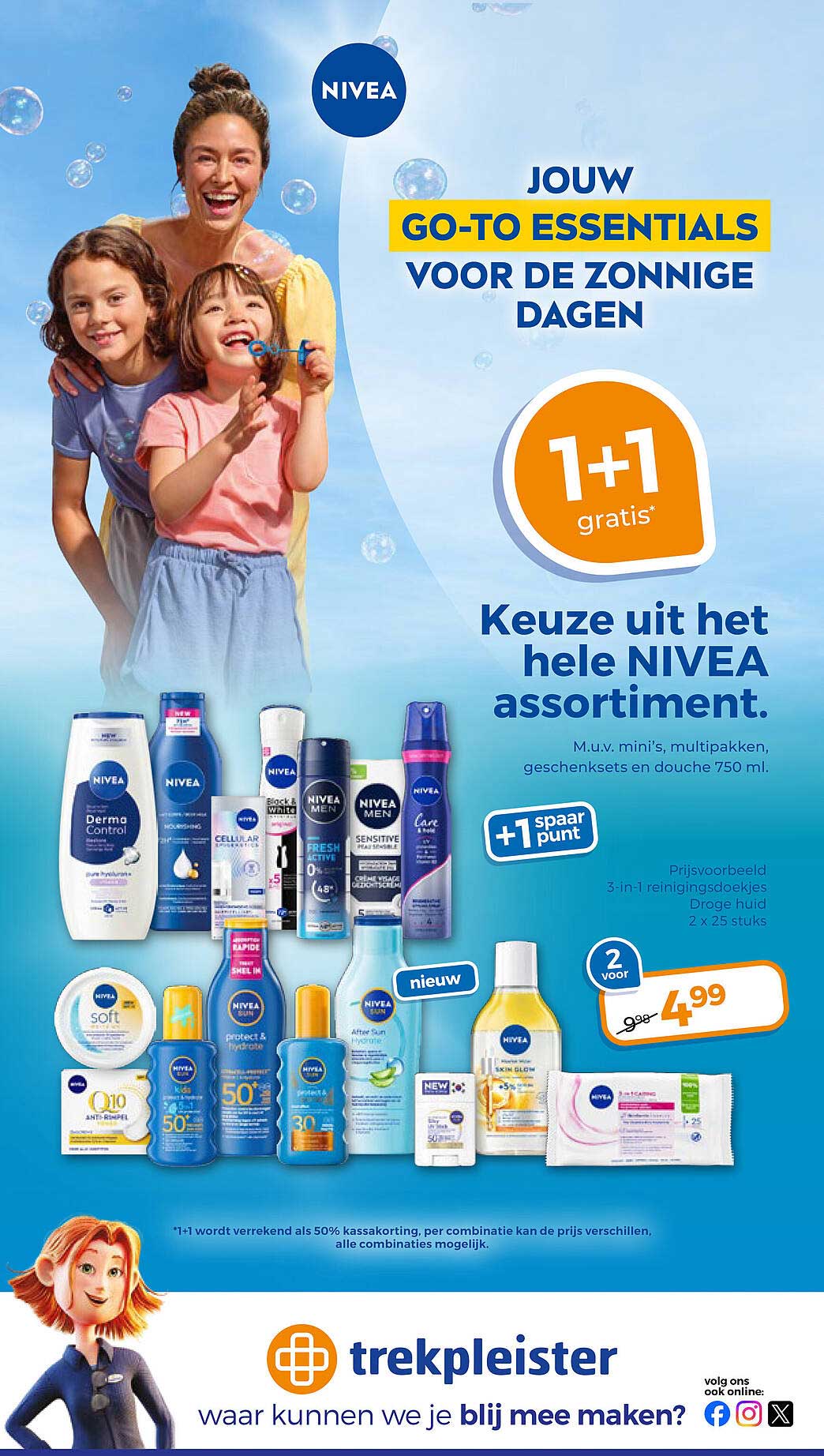 NIVEA JOUW GO-TO ESSENTIALS VOOR DE ZONNIGE DAGEN 1+1 gratis