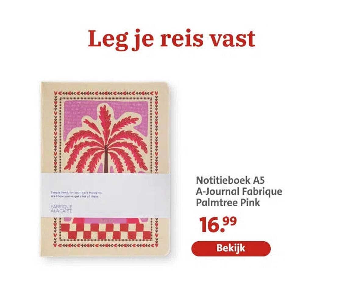 Notitieboek A5 A-Journal Fabrique Palmtree Pink
