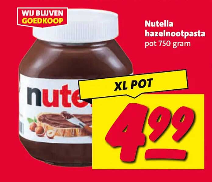 Nutella hazelnootpasta pot 750 gram XL POT
