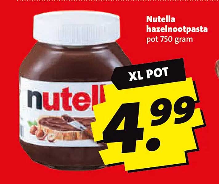 Nutella hazelnootpasta pot 750 gram XL POT