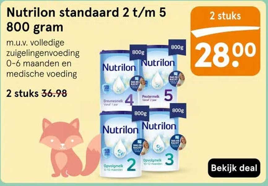 Nutrilon standaard 2 t/m 5 800 gram