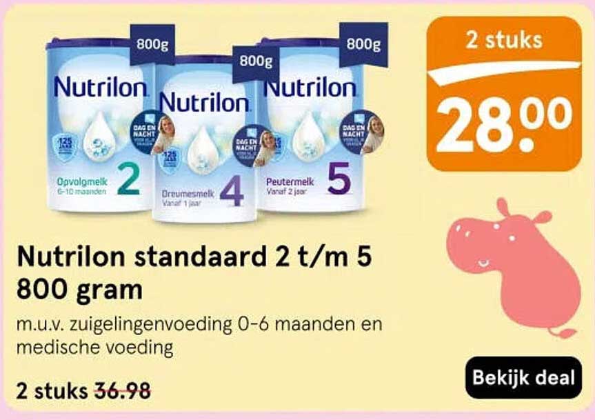 Nutrilon standaard 2 t/m 5 800 gram