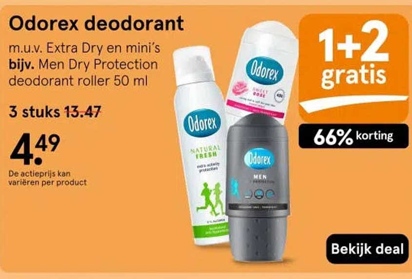 Odorex deodorant 1+2 gratis