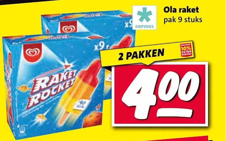 Ola raket pak 9 stuks 2 pakken
