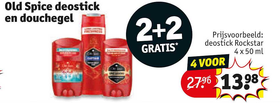 Old Spice deostick en douchegel 2+2 GRATIS*