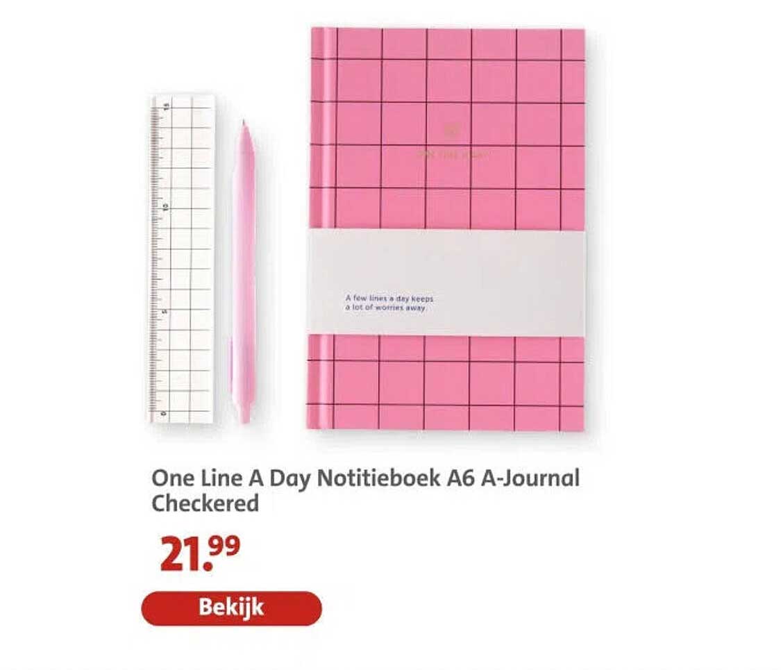 One Line A Day Notitieboek A6 A-Journal Checkered