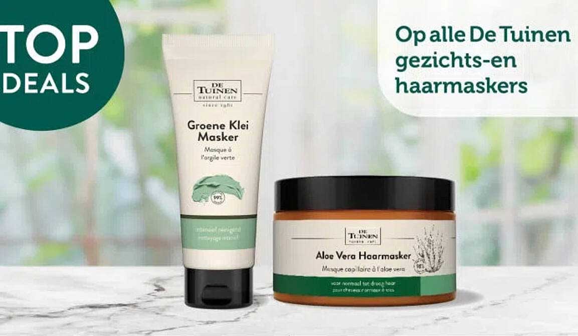 Op alle De Tuinen gezichts-en haarmaskers