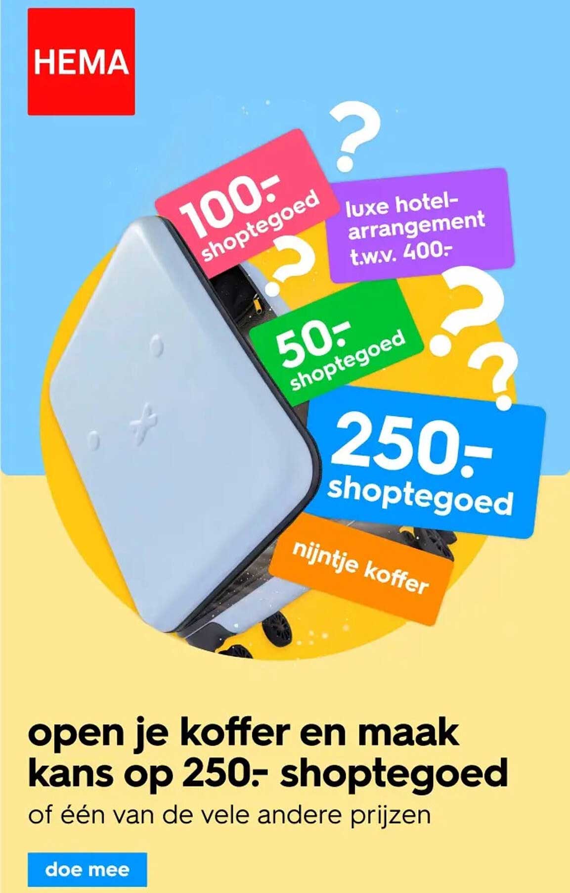 open je koffer en maak kans op 250.- shoptegoed