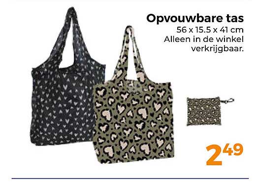 Opvouwbare tas 56 x 15 x 41 cm Alleen in de winkel verkrijgbaar.