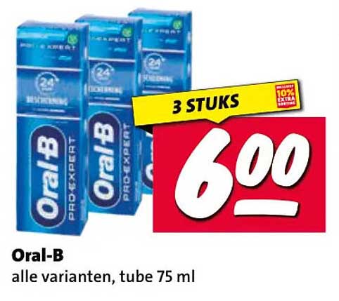Oral-B alle varianten, tube 75 ml 3 STUKS