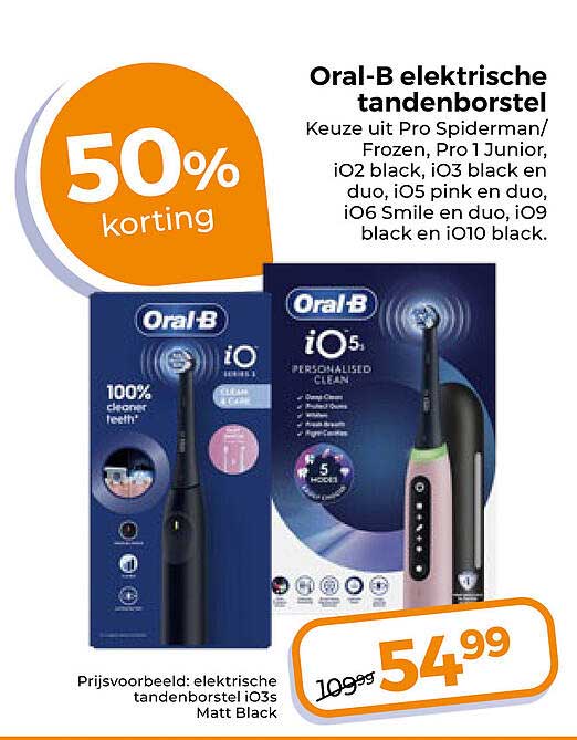 Oral-B elektrische tandenborstel 50% korting