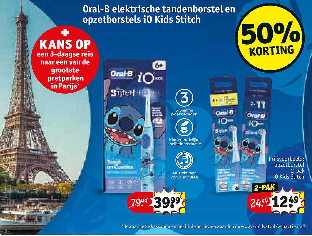 Oral-B elektrische tandenborstel en opzetborstels iO Kids Stitch