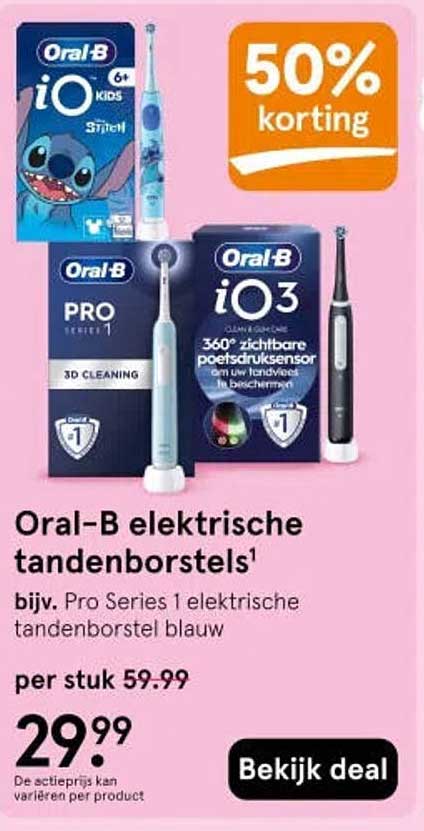 Oral-B elektrische tandenborstels 50% korting