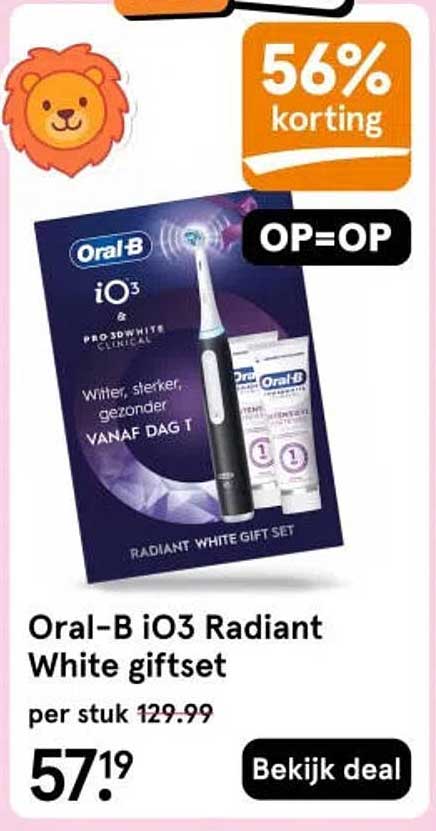 Oral-B iO3 Radiant White giftset OP=OP