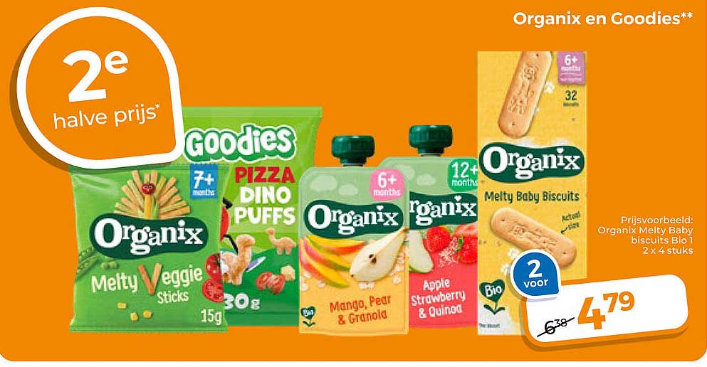 Organix en Goodies** 2e halve prijs