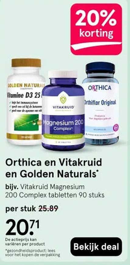Orthica en Vitakruid en Golden Naturals*