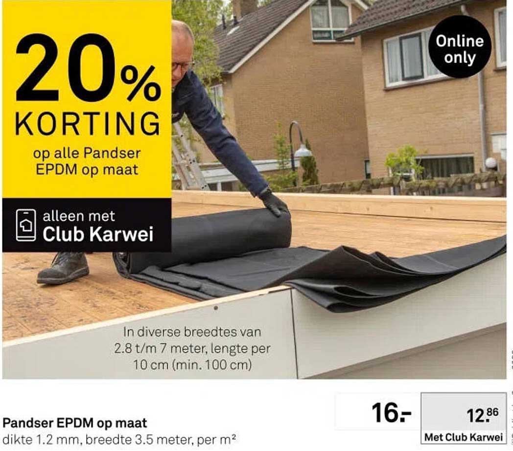 Pandser EPDM op maat 20% korting