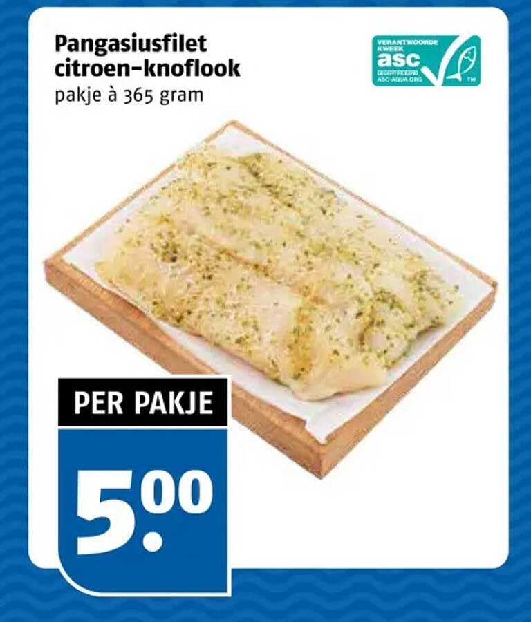 Pangasiusfilet citroen-knoflook pakje à 365 gram