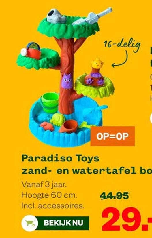 Paradiso Toys zand- en watertafel bo 16-delig OP=OP
