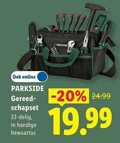 PARKSIDE Gereedschapsset 23-delig, in handige bewaartas -20%