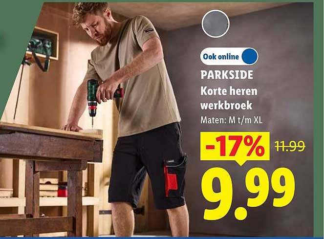 PARKSIDE Korte heren werkbroek Maten: M t/m XL -17%