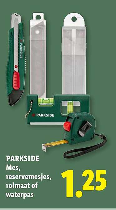 PARKSIDE Mes, reservermesjes, rolmaat of waterpas