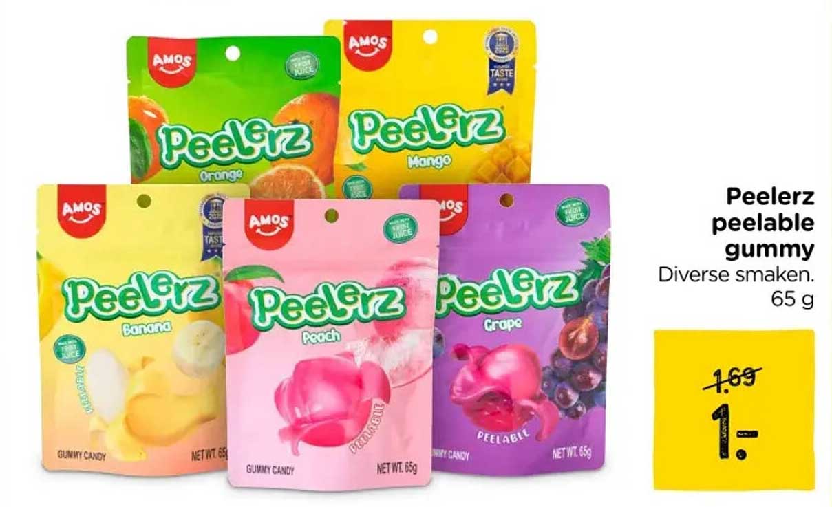 Peelerz peelable gummy Diverse smaken. 65 g