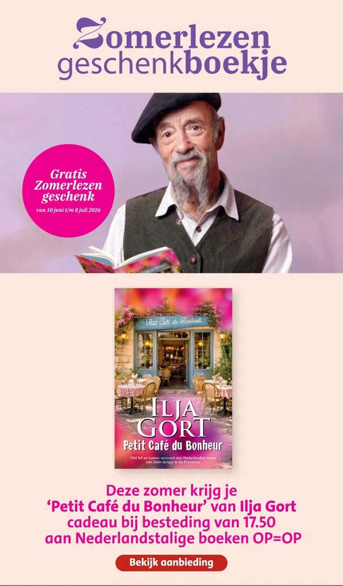 Petit Café du Bonheur van Ilja Gort cadeau bij besteding van 17.50 aan Nederlandstalige boeken OP=OP