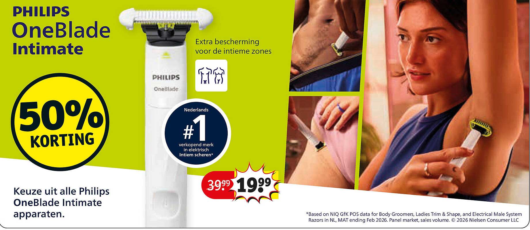 Philips OneBlade Intimate 50% korting
