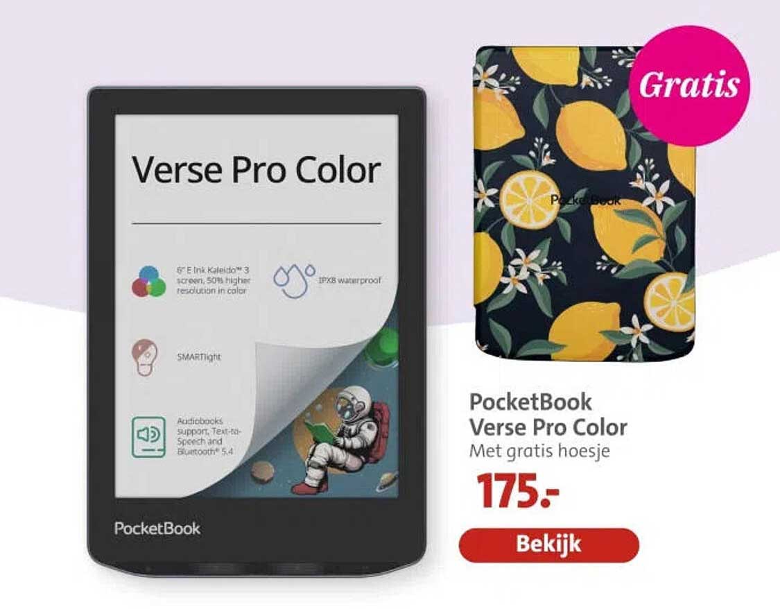 PocketBook Verse Pro Color Met gratis hoesje Gratis