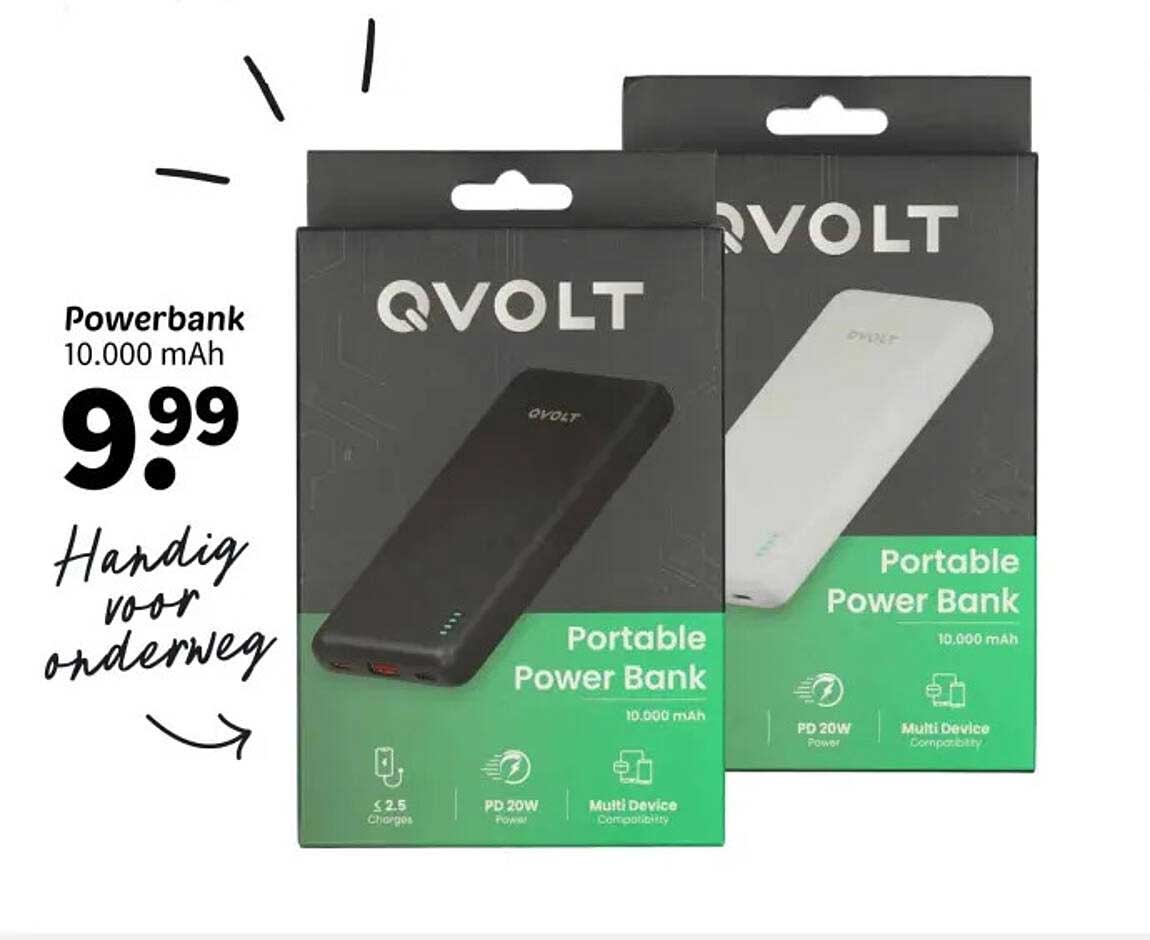 Powerbank 10.000 mAh Handig voor onderweg
