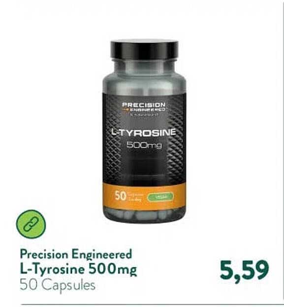 Precision Engineered L-Tyrosine 500mg 50 Capsules