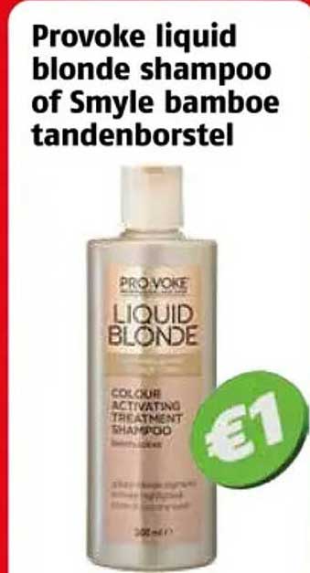Provoke liquid blonde shampoo of Smyle bamboe tandenborstel