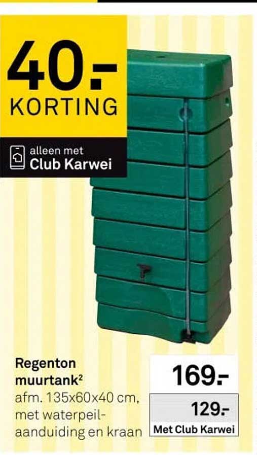 Regenton muurtank² 40- korting alleen met Club Karwei