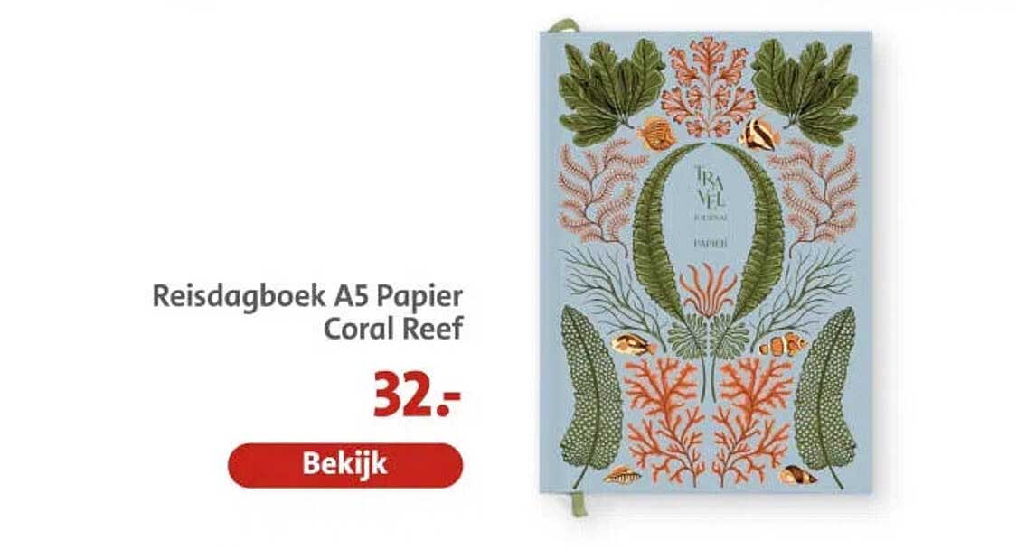 Reisdagboek A5 Papier Coral Reef