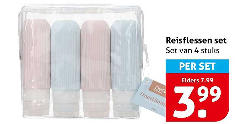 Reisflessen set Set van 4 stuks
