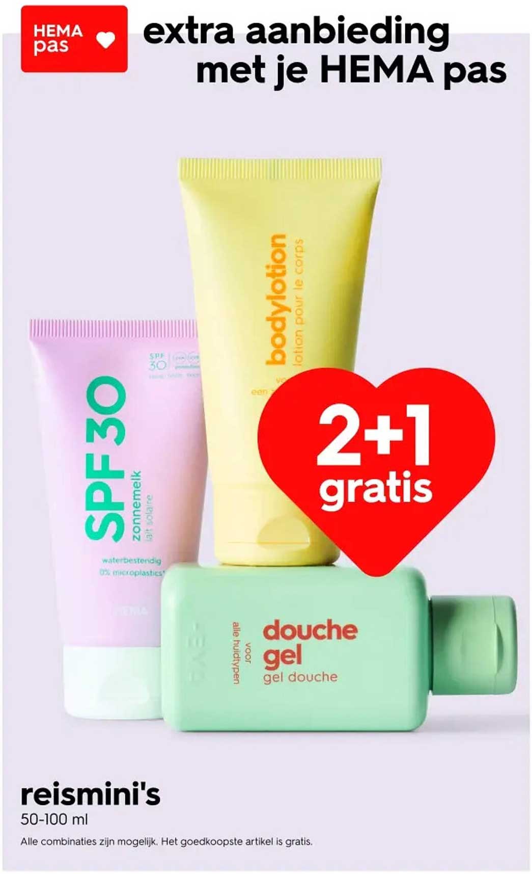 reismini's 50-100 ml 2+1 gratis