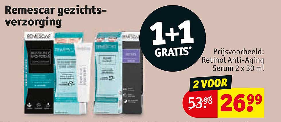 Remescar gezichts-verzorging 1+1 GRATIS*