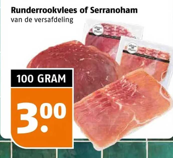 Runderrookvlees of Serrანoham van de versafdeling