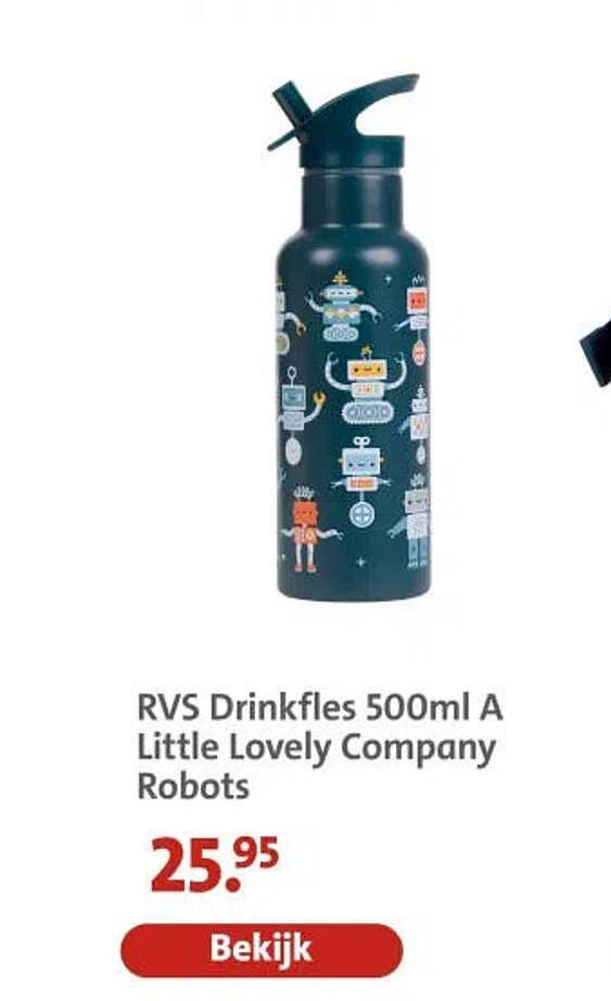 RVS Drinkfles 500ml A Little Lovely Company Robots